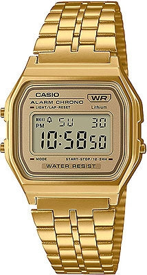 CASIO VINTAGE ICONIC - KULDNE JA ROHELINE A158WEGV-9AEF