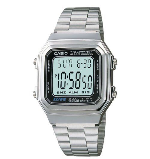 CASIO VINTAGE ILLUMINATOR 10 YEAR BATTERY DUAL TIME A178WA-1ADF