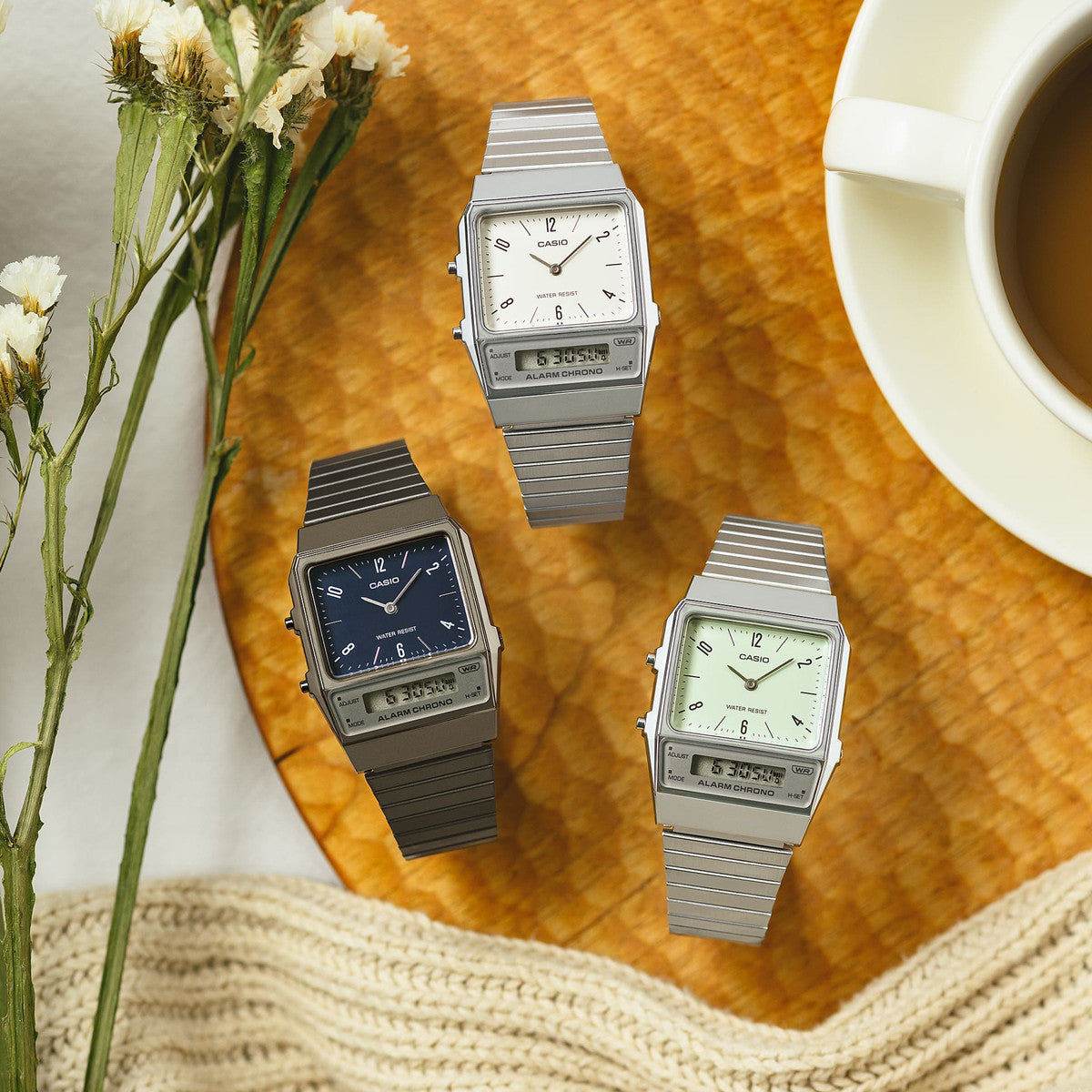 CASIO VINTAGE EDGY KOLLEKTSIOON - CREAM AQ-800E-7A2EF