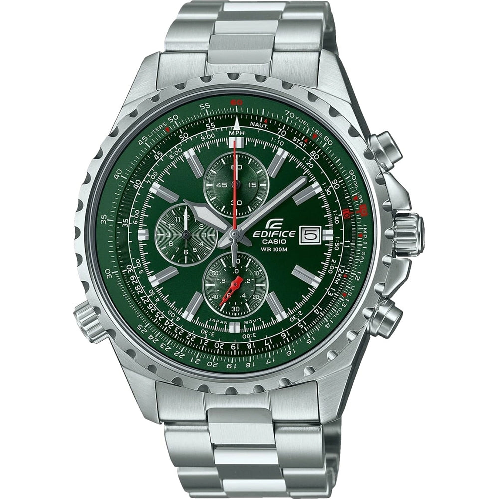 CASIO EDIFICE SLIDE RULE XL CHRONO - GREEN EF-527D-3AVUEF