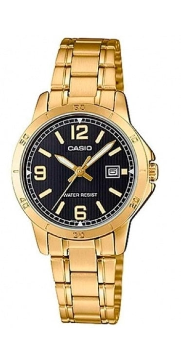 CASIO COLLECTION LADY DATE, GOLD - BLACK LTP-V004G-1BUDF