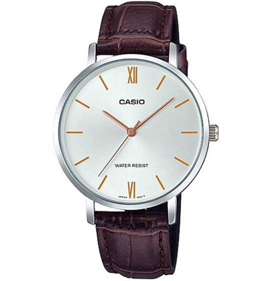 CASIO COLLECTION MINIMAL, LEATHER - SILVER LTP-VT01L-7B2UDF