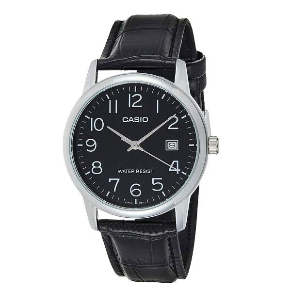 CASIO COLLECTION DATE, LEATHER - BLACK MTP-V002L-1BUDF