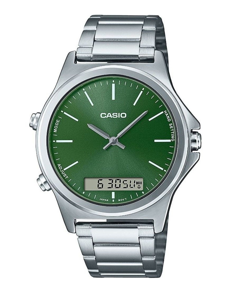 CASIO COLLECTION ANA-DIGIT ALARM - METSAMUHE ROHELINE MTP-VC01D-3EUDF