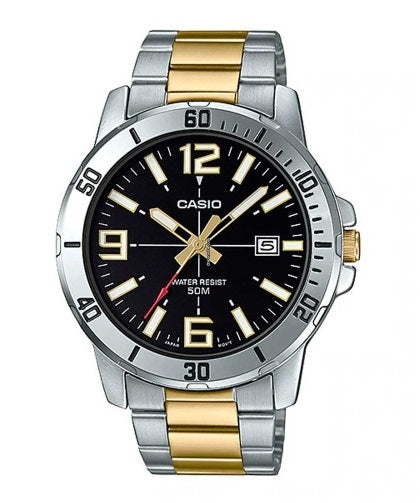 CASIO SPORT COLLECTION DIVER 50M TWO TONES - BLACK MTP-VD01SG-1BVUDF