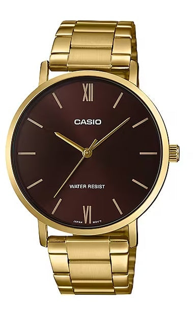CASIO COLLECTION MINIMAL GOLD - BROWN MTP-VT01G-5BUDF