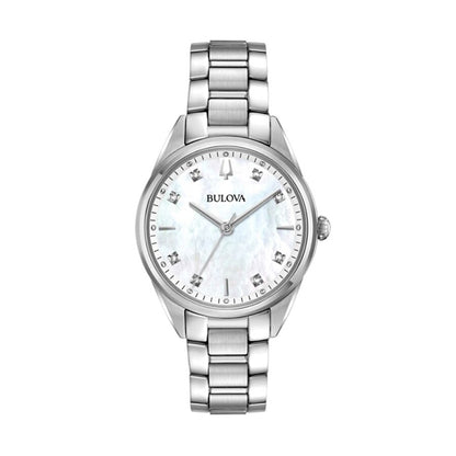 BULOVA Stainless Steel CLASSIC SUTTON MOP DIAMONDS LADIES' 96P199