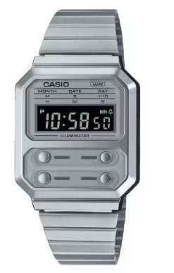 CASIO VINTAGE EDGY KOLLEKTSIOON - HÕBEDANE A-100WE-7BDF