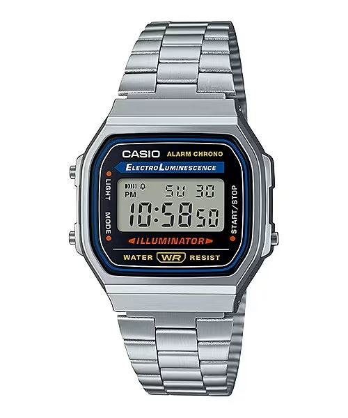 CASIO VINTAGE ICONIC — КЛАССИЧЕСКИЕ СЕРЕБРИСТЫЕ A168WA-1WDF
