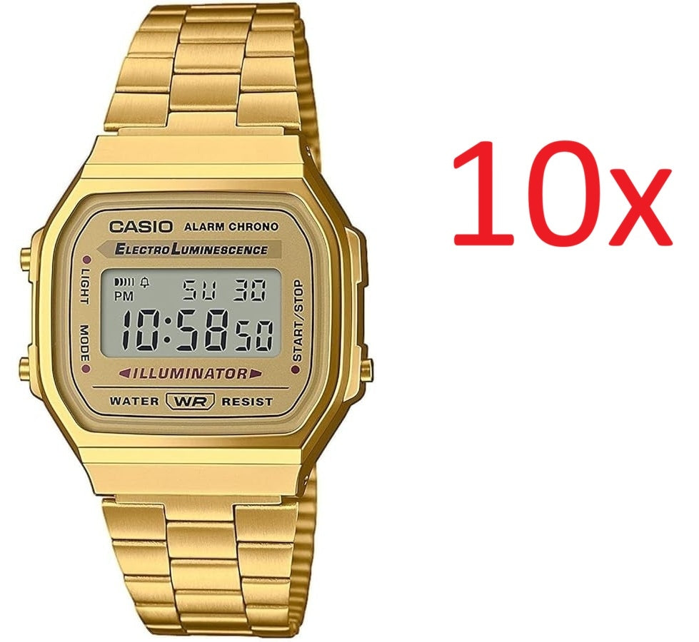 CASIO VINTAGE ICONIC – TÄIS KULDNE – PAKK 10 TK A168WG-9EF_10