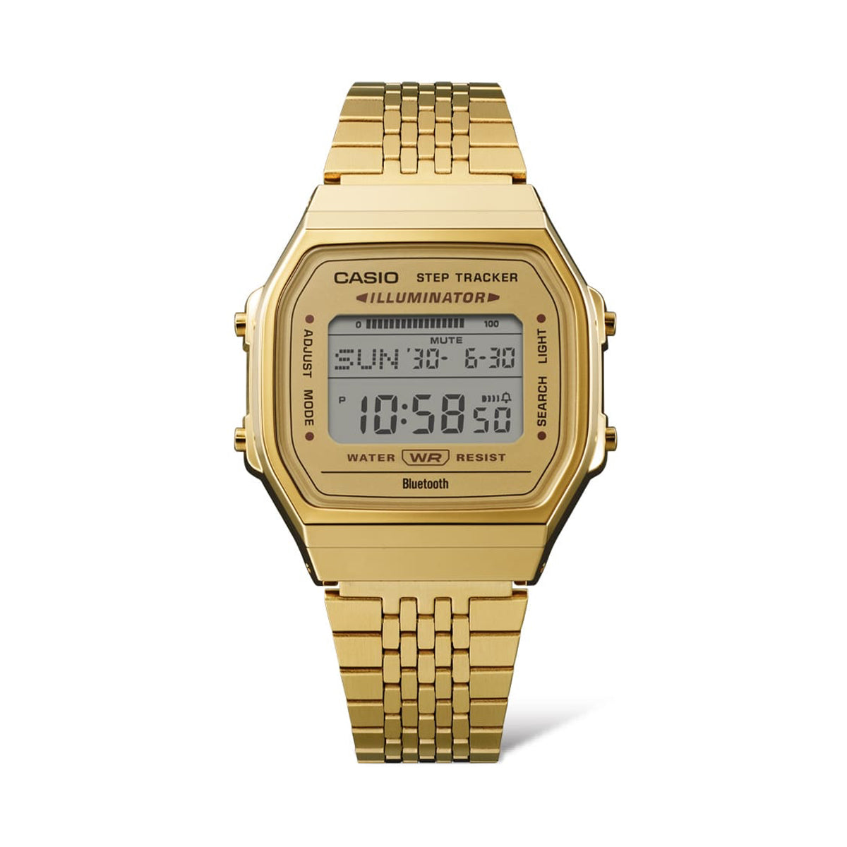 CASIO VINTAGE BLUETOOTH® NUTITELEFONI ÜHENDUS - KULDNE - sisseehitatud kiirendusmõõtur tuvastab keha liikumise + sammulugeja - KULDNE ABL-100WEG-9AEF