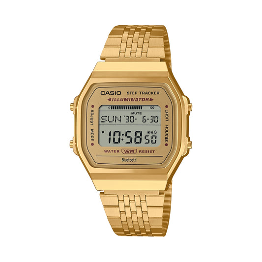 CASIO VINTAGE BLUETOOTH® NUTITELEFONI ÜHENDUS - KULDNE - sisseehitatud kiirendusmõõtur tuvastab keha liikumise + sammulugeja - KULDNE ABL-100WEG-9AEF