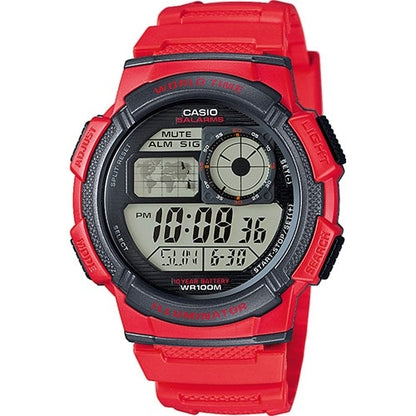 CASIO SPORT DIVER - WORLD TIME ILLUMINATOR 5 ALARMI, 10-AASTANE AKU - PUNANE AE-1000W-4AVDF