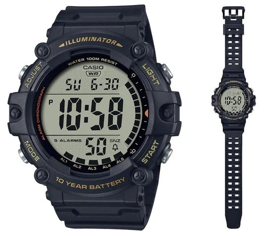 CASIO SPORT ILLUMINATOR WORLDTIME - Увеличенный ремешок AE-1500WHX-1AVDF