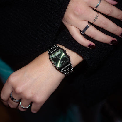 CASIO VINTAGE EDGY COLLECTION SUNRAY-SIHVERPIND - SAMMALROHELINE AQ-230A-3AMQYES