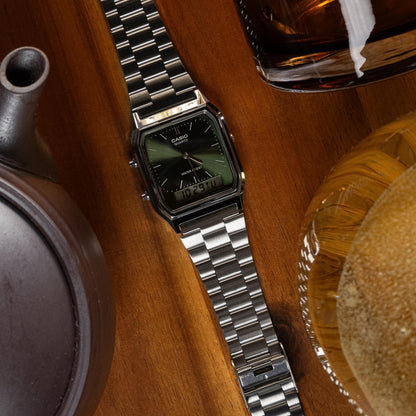 CASIO VINTAGE EDGY COLLECTION SUNRAY-SIHVERPIND - SAMMALROHELINE AQ-230A-3AMQYES