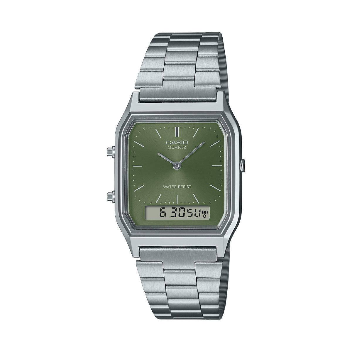 CASIO VINTAGE EDGY COLLECTION SUNRAY-SIHVERPIND - SAMMALROHELINE AQ-230A-3AMQYES