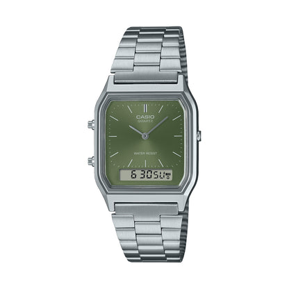 CASIO VINTAGE EDGY COLLECTION SUNRAY-SIHVERPIND - SAMMALROHELINE AQ-230A-3AMQYES