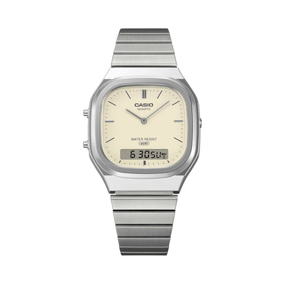 CASIO VINTAGE EDGY ÜMARDASTATUD RUUT – HÕBEDANE AQ-240E-7A2EF