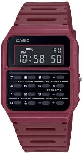CASIO VINTAGE KALKULAATORKELLADE KOLLEKTSIOON - PUNANE CA-53-WF-4BDF