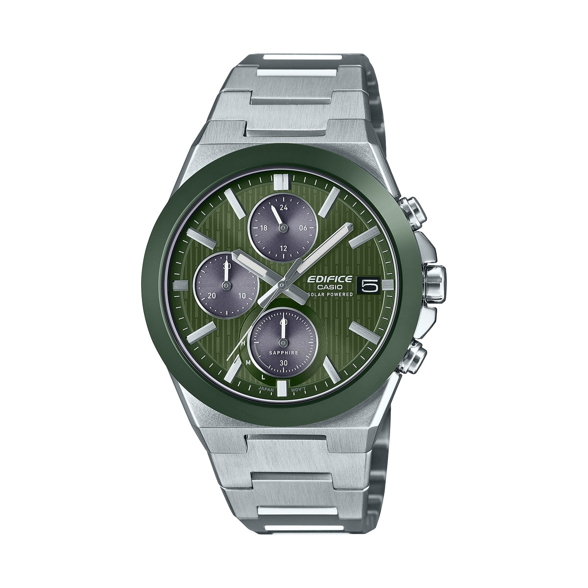 CASIO EDIFICE PÄIKESEENERGIAL TÖÖTAV KRONOGRAAF - ROHELINE EFS-S650D-3AEF