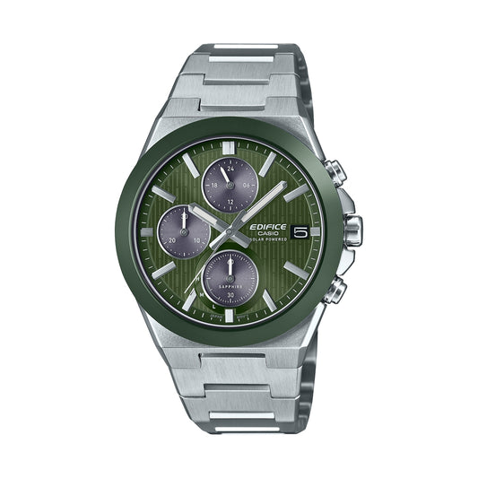 CASIO EDIFICE PÄIKESEENERGIAL TÖÖTAV KRONOGRAAF - ROHELINE EFS-S650D-3AEF