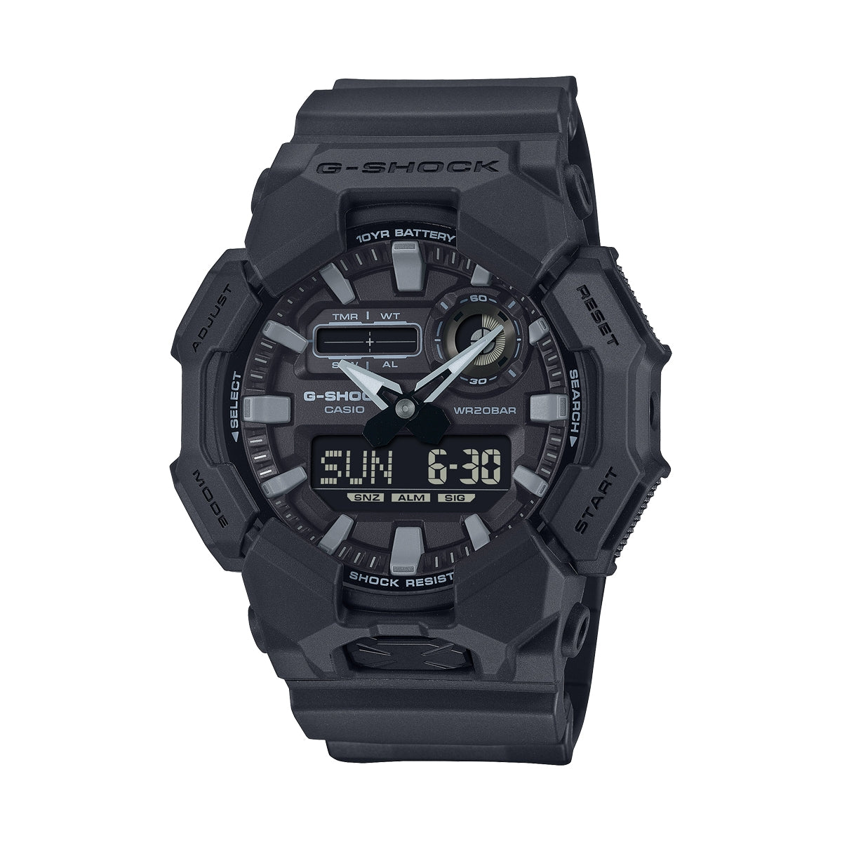 CASIO G-SHOCK UUS VASTUPIDAV PÕHIMUDEL digitaalne 10-aastase patareiga GA-010-1A1ER