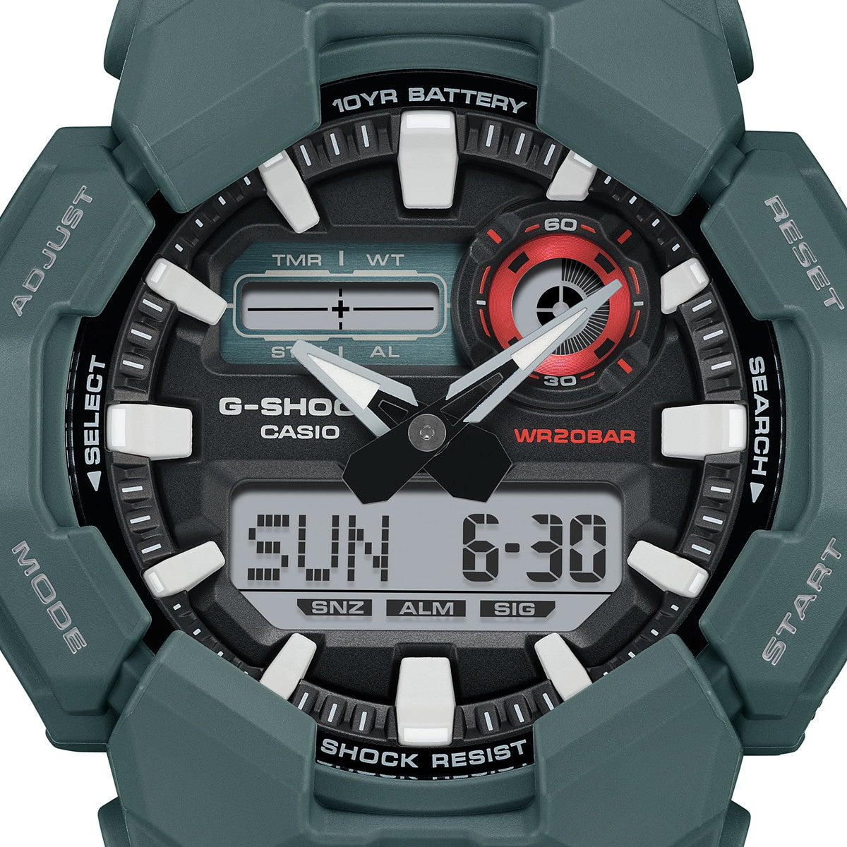 CASIO G-SHOCK UUS VASTUPIDAV PÕHIMUDEL Analoog-digitaalne 10-aastase akuga GA-010-2AER