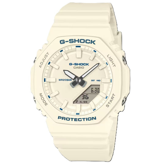 CASIO G-SHOCK OAK COMPACT - BLUE ACCENT SERIES - IVORY GMA-P2100BA-7AER