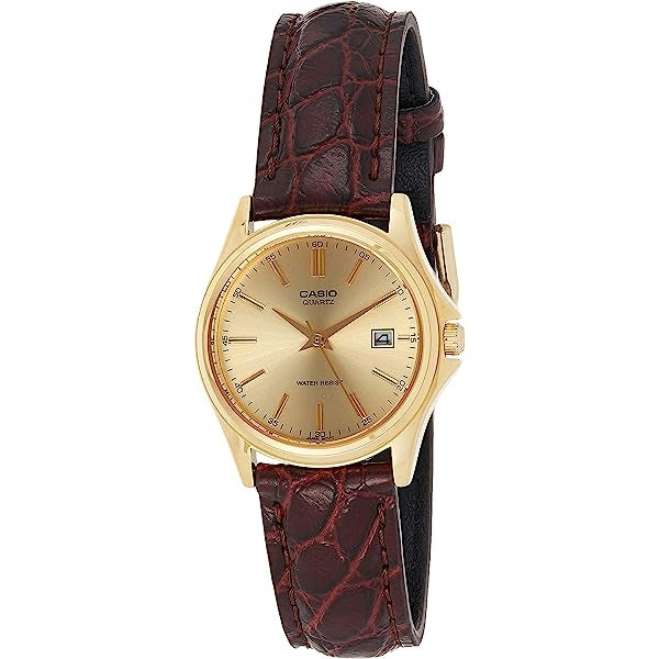CASIO COLLECTION LADY DATE LEATHER - GOLD LTP-1183Q-9ADF