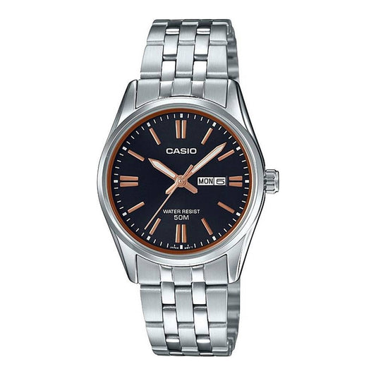 CASIO COLLECTION LADY DAY & DATE - BLACK, BRONZE INDEXES LTP-1335D-1A2VDF