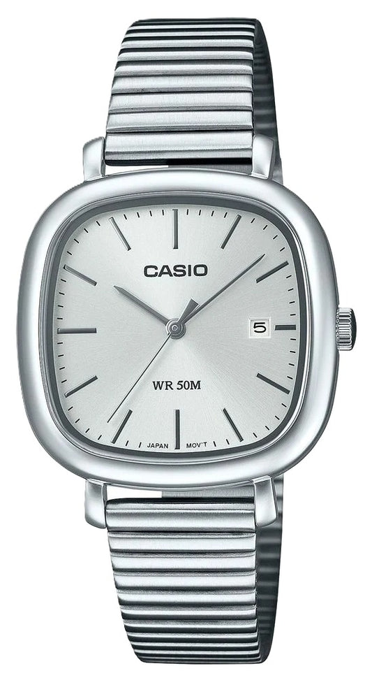 CASIO COLLECTION DATE SQUARE - SILVER LTP-B166D-7AVEF