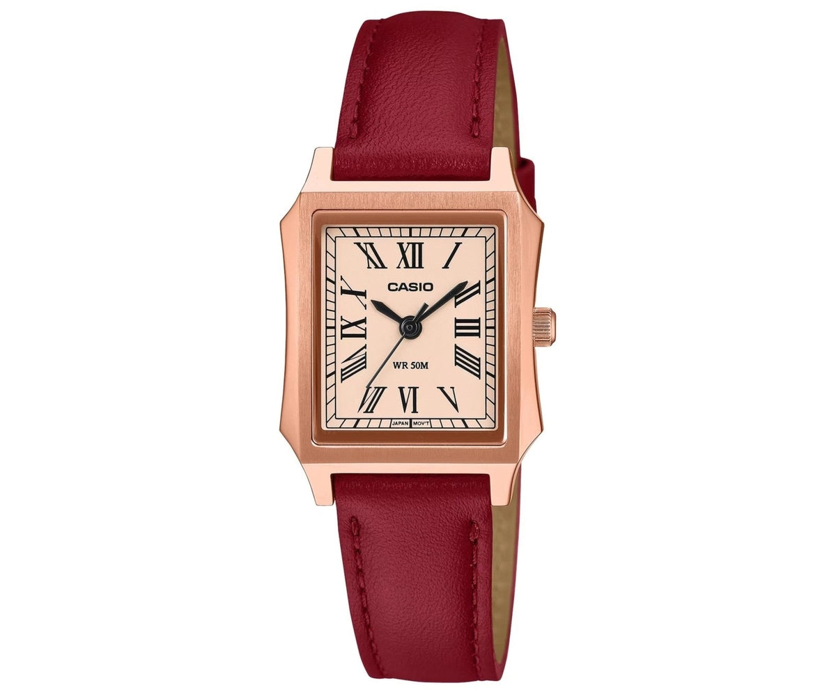 CASIO COLLECTION TANK - LEATHER, ROSE GOLD