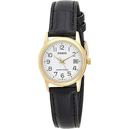 CASIO COLLECTION LADY DATE KULDNE, NAHK - VALGE LTP-V002GL-7B2UDF