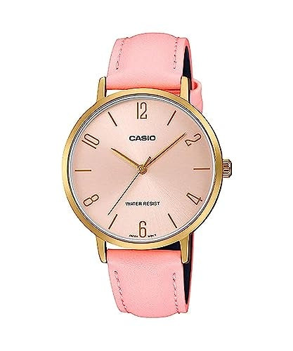 CASIO COLLECTION МИНИМАЛ ЗОЛОТО, КОЖА - РОЗОВЫЙ LTP-VT01GL-4BUDF