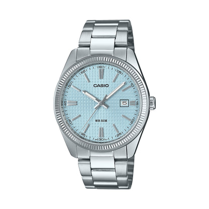 CASIO COLLECTION DATE - GOLFI PALLI MUSTRI LÄBIVIIMISEGA SIHVERPLAAT - HELESININE MTP-1302PE-2AVEF
