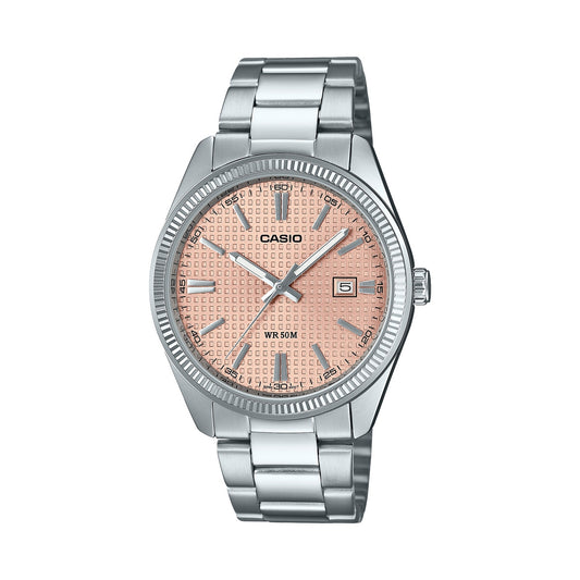 CASIO COLLECTION DATE - GOLF BALL DIAL - ANTIQUE PINK MTP-1302PE-4AVEF