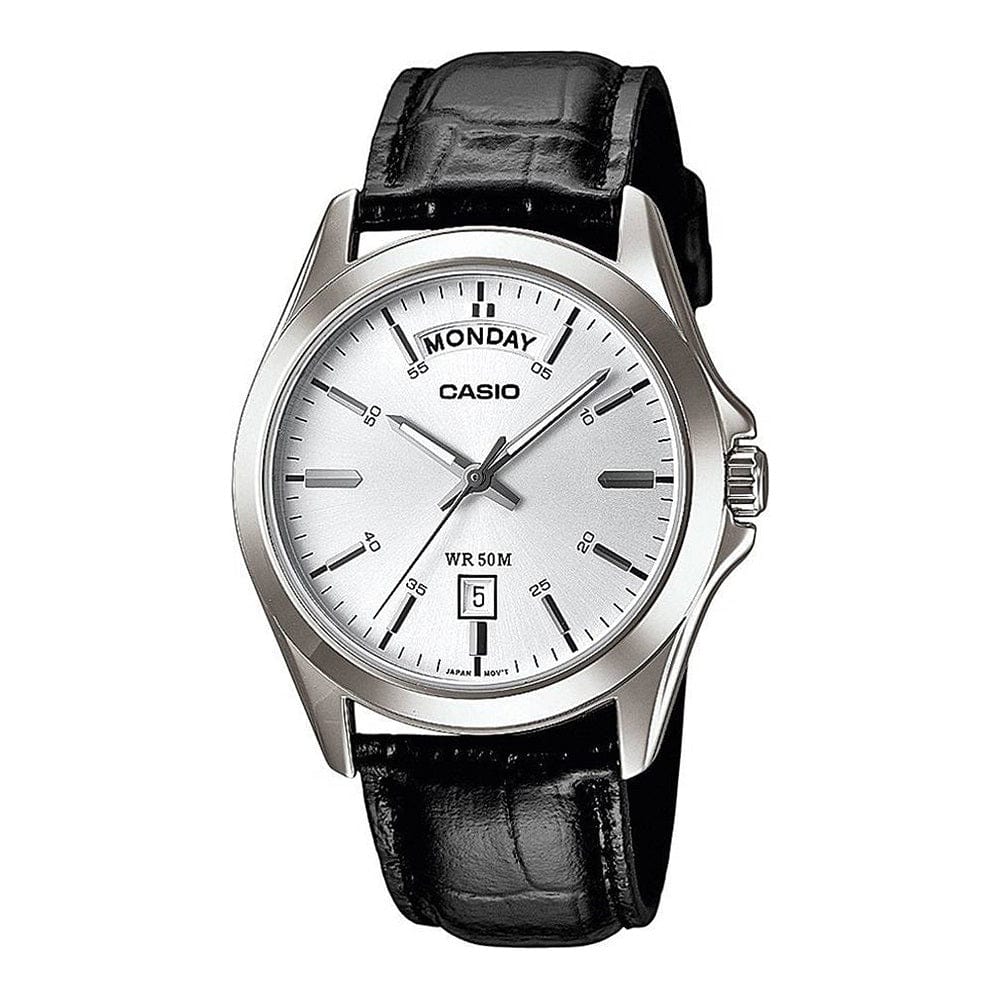 CASIO COLLECTION PÄEVA JA KUUPÄEVAGA - NAHK, VALGE MTP-1370L-7AVDF