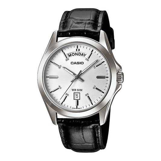 CASIO COLLECTION PÄEVA JA KUUPÄEVAGA - NAHK, VALGE MTP-1370L-7AVDF