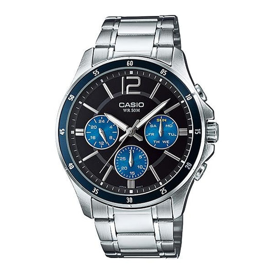 CASIO COLLECTION MULTIFUNKTSIONAALNE KALENDER - MUST & SININE MTP-1374D-2AVDF