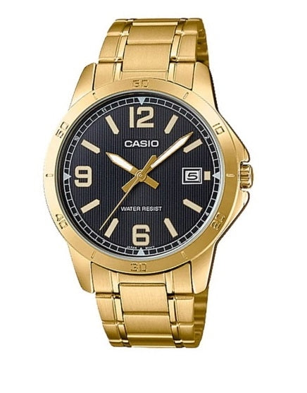 CASIO COLLECTION CASUAL DATE GOLD - BLACK MTP-V004G-1BUDF