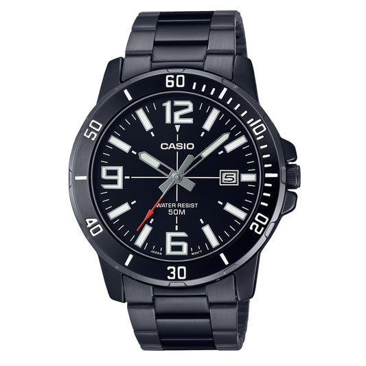 CASIO SPORT COLLECTION DIVER 50M - ПОЛНОСТЬЮ ЧЕРНЫЕ MTP-VD01B-1BVUDF