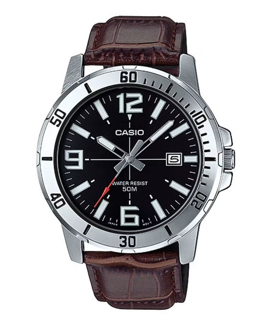 CASIO SPORT COLLECTION DIVER 50M LEATHER - BROWN MTP-VD01L-1BVUDF