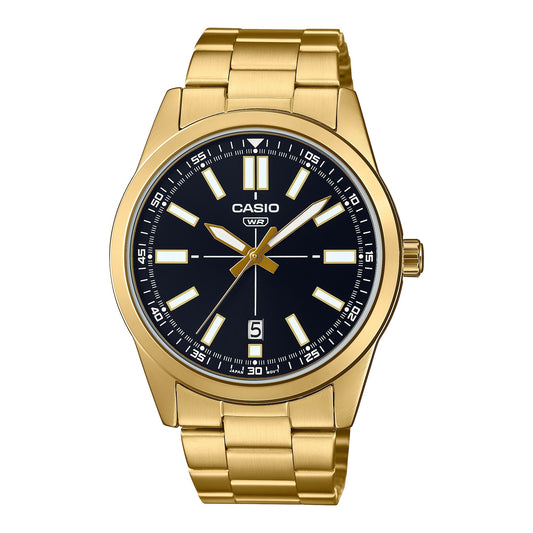 CASIO COLLECTION CASUAL DATE GOLD - BLACK MTP-VD02G-1EUDF