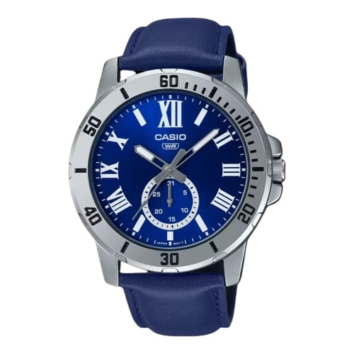 CASIO COLLECTION DIVER DATE LEATHER - BLUE MTP-VD200L-2BUDF