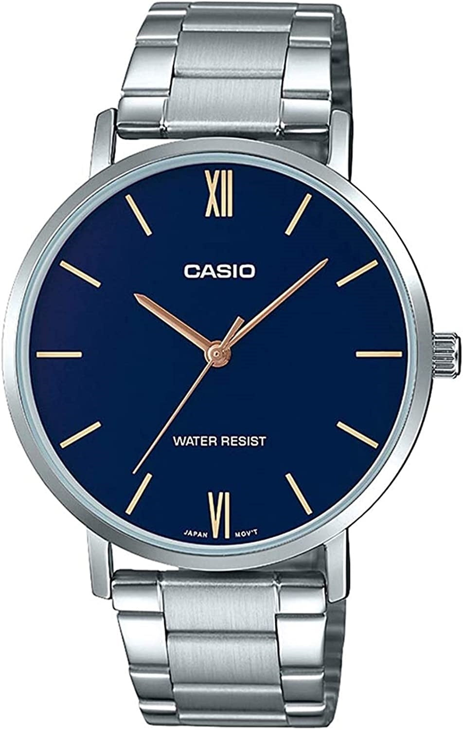 CASIO COLLECTION MINIMAL - ЦВЕТ «БЕНЗИНОВЫЙ СИНИЙ» MTP-VT01D-2BUDF