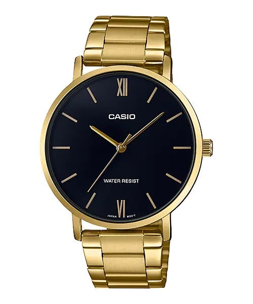 CASIO COLLECTION MINIMAL GOLD - BLACK MTP-VT01G-1BUDF