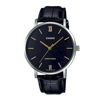 CASIO COLLECTION MINIMAL, КОЖА – ЧЁРНЫЙ MTP-VT01L-1BUDF