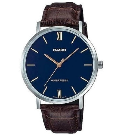 CASIO COLLECTION MINIMAL, LEATHER - BLUE MTP-VT01L-2BUDF