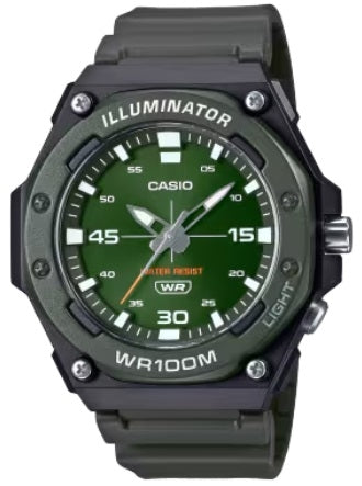 CASIO SPORT DIVER - ILLUMINATOR WR 100MT - ARMY GREEN MW-620H-3AVDF
